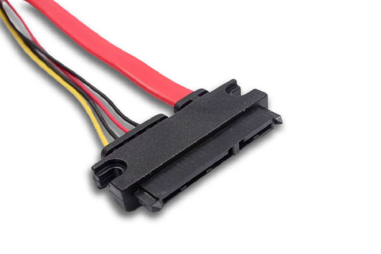 SATA 7+15P 連接線線材加工與組裝